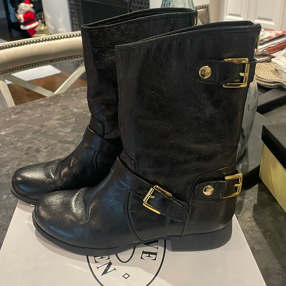 Steve Madden Enngage black leather boots 7.5 Worn once